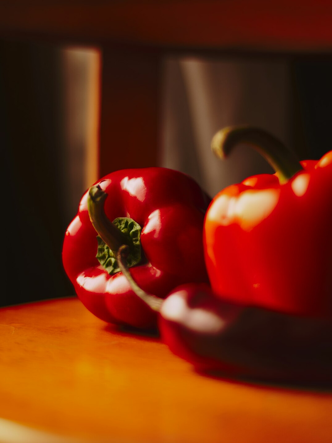 Fresh colourful vegetables on a wooden table