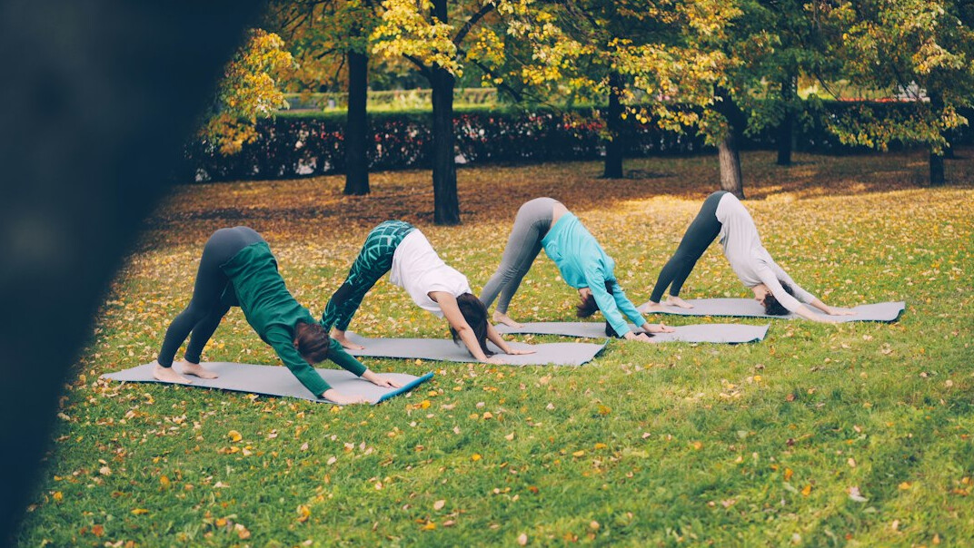 group fitness class outdoors
