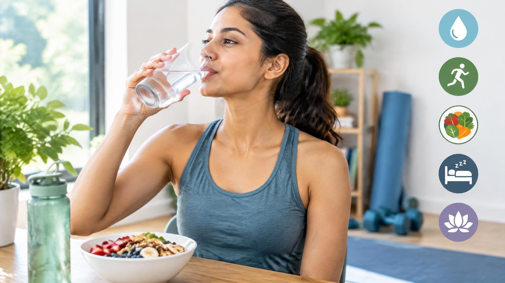 person drinking water